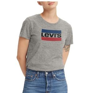 Levi's Heather Gray Logo Tee size Large